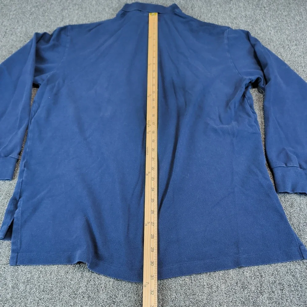 Polo Ralph Lauren Classic Long Sleeve Polo Shirt Mens XL Blue 100% Cotton Pique